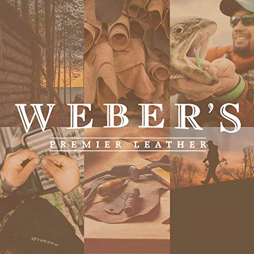 WEBER'S PREMIER LEATHER Brown Double Stitch Genuine Leather Men’s Belt with Bass Concho4