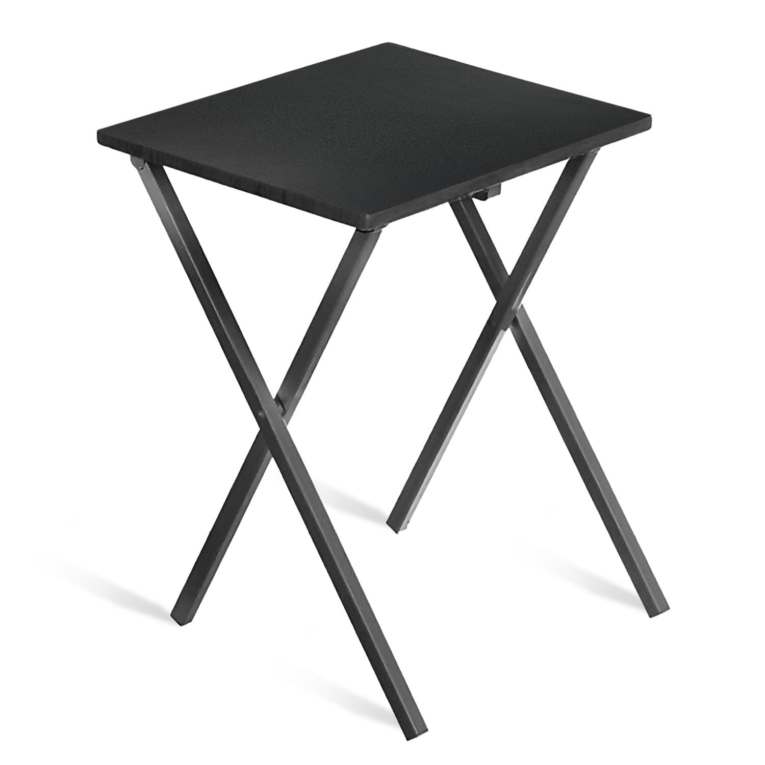 TIENDA EURASIA – Mesa Auxiliar Plegable | 34 x 40 x 50cm | Mesa Terraza Plegable | Madera y Metal Mesa+Plegable (Negro)