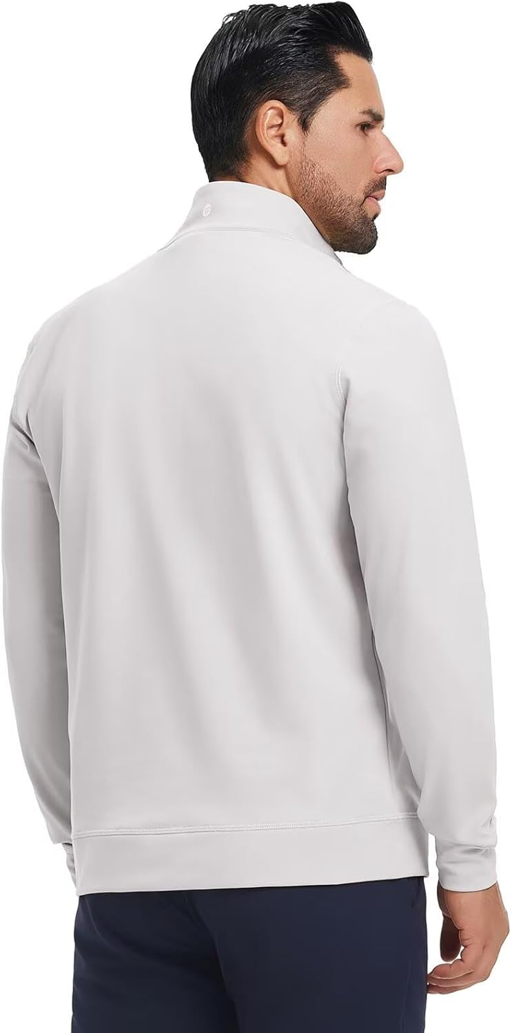 M MAELREG Mens Quarter Zip Pullover Fleece Lined Mock Neck Long Sleeve Golf Pullovers 1/4 Zip Thermal Sweatshirt for Men - Image 3