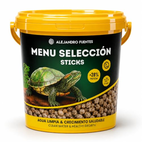 AF® Nourriture Tortue d'eau Adulte 900g / 3.8L Pellets Flottants 5mm, 28% Protéines pour Carapace Forte, Eau Propre et sans Odeurs, Aquarium Tortue Deau avec Zip et Doseur Inclus
