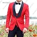 Produktbild GFRBJK Dreiteiliger Anzug Slim Fit Herren Schal Revers Red Jacquard Hochzeit Bräutigam Anzüge Prom Anzüge Herren Jacke Weste Pan (Colour1) XXXL