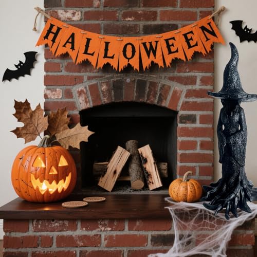 Estatua bruja de Halloween de resina 11.8 pulg miniatura 3