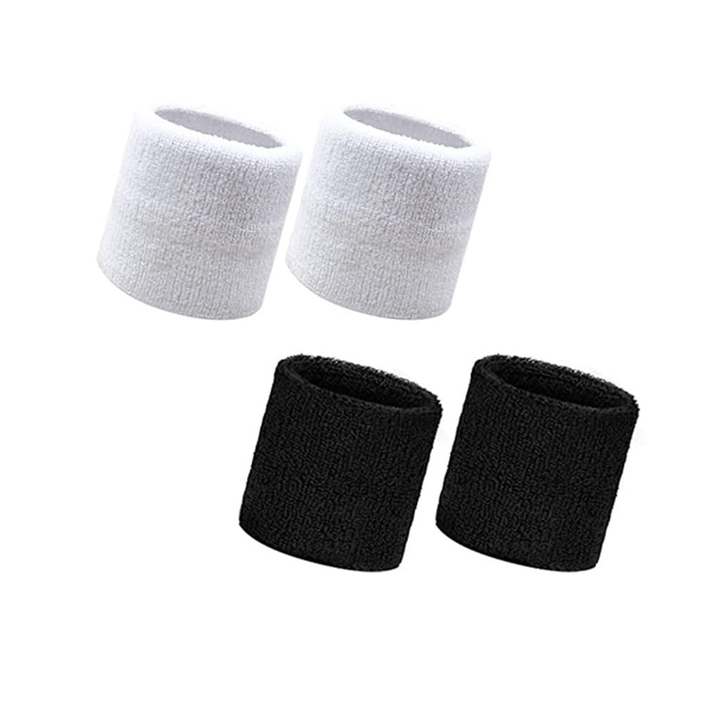 Gmefvr Sports Wrist Band Black and White Sweatband for Tennis Badminton Cycling Basketball Cricket (B082PW7F5Y) Amazon Price History, Amazon Price Tracker