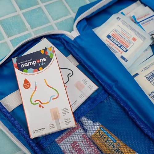 Image of Nampons Kids Nosebleed Stoppers - 12 Easy to Use Nose Bleed Stopper Plugs Kit for Kids. Trusted by Pediatricians. Hypoallergenic Clotting Agent Stops Nosebleeds Fast On Contact. Safe and Pain-Free