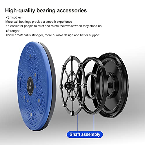 Huoutspor Body-Sculpting Ab Rotating Waist Twisting Disc with 8 Magnets Aerobic Exercise Fitness Equipment, Body Sculpting Waist Abdominal Muscle Exercise Balance Board (Blue)
