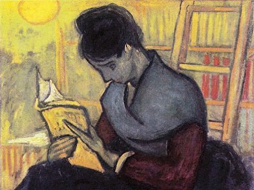 1art1 Vincent Van Gogh Poster Stampa Artistica su Tela La Lettrice di Romanzi, 1888 Quadro da Parete sulla Barella | Murale XXL | Immagine 80x60 cm
