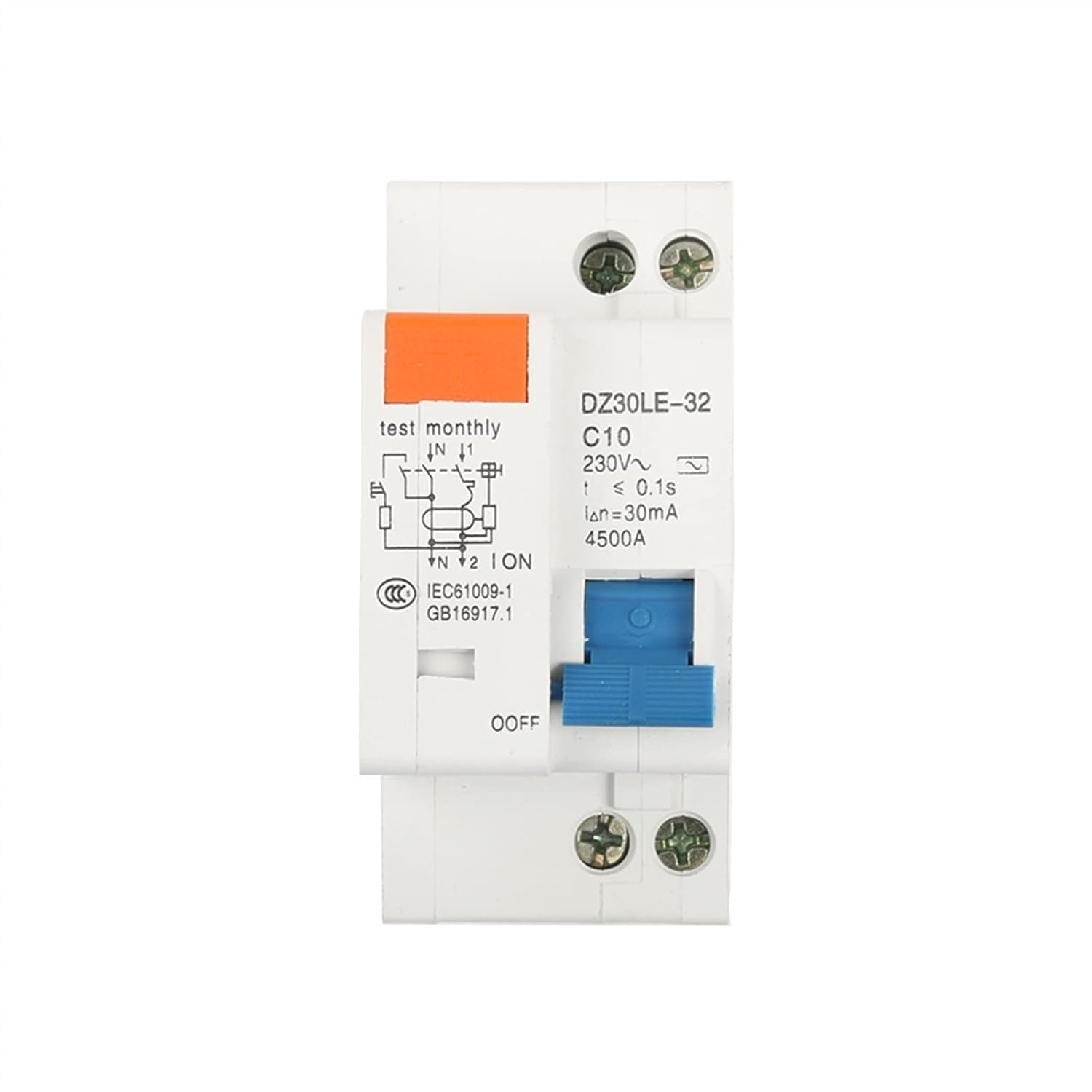 Disyuntor DZ30LE-32 1P+N 16A interruptor de corriente residual de 230V para carril DIN