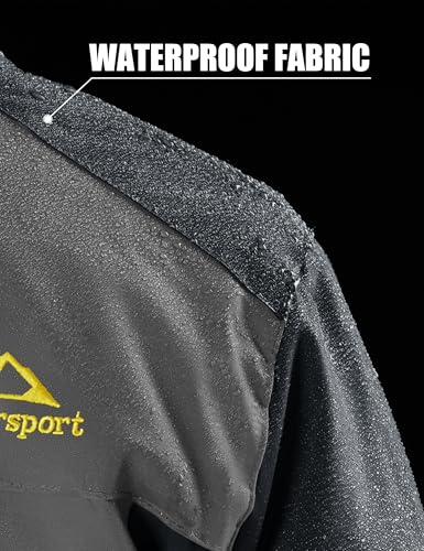 MAGCOMSEN MAGCOMSEN Herren Wasserdicht Outdoorjacke Fleece Skijacke Warm Winddicht Wanderjacke Männer Softshell Winter Jacke Outdoor Übergangsjacke mit Multi Taschen Hellgrau M - Funktionsansicht 5 | TV | Video | Foto