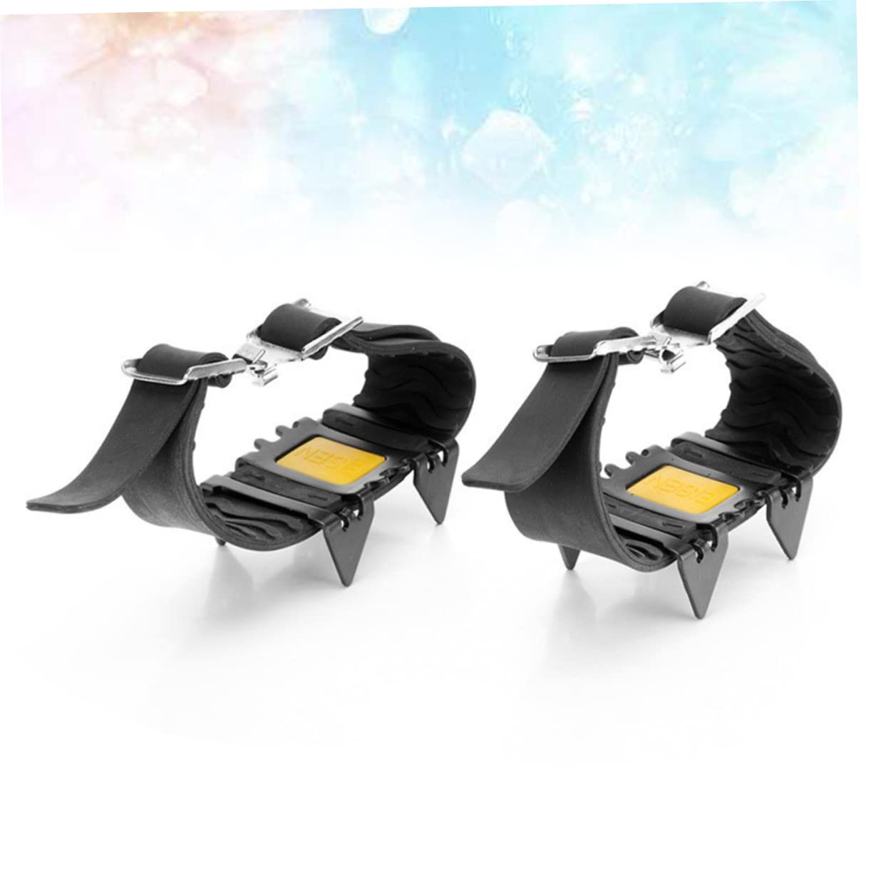 OATIPHO Elastic Fit Ice Cleats for Boots Snow Spikes 4 Teeth Grips for Hiking Climbing