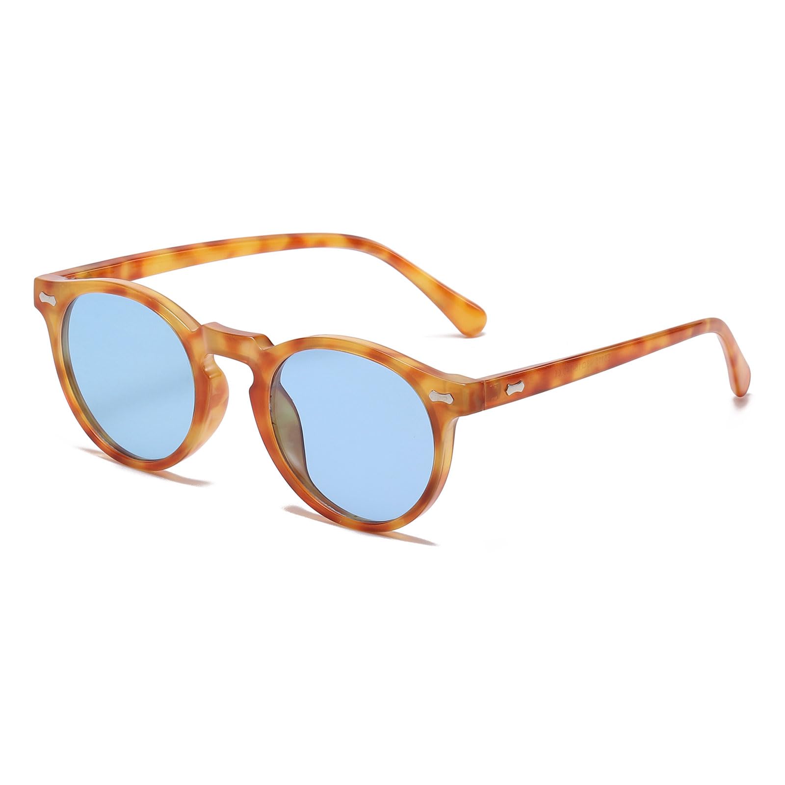LJCZKA Occhiali da Sole Polarizzati Rotondi Uomo Donna, Vintage Rotondi Occhiali da Sole Retrò Classici Occhiali Polarizzati con Protezione UV400