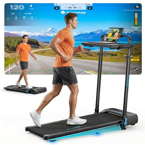 Riksion Laufband für Zuhause mit Neigung bis 14 km/h, Laufband...