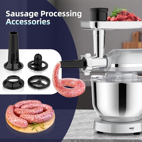 Foto von Homlee 3 in 1 Universal Küchenmaschine 2000W Multifunktionale Knetmaschine 6-stufige Gescheindigkeit Mixer, mit Fleischwolf, 1.5L Saftpresse, 5.5L Edelstahlschüssel knetmaschine