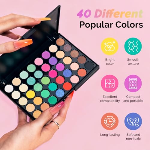 Image of MelodySusie 40 Colors Nail Powder Pigment Kit - Long Lasting for Easy Gradient Ombre Nail Art,Professional DIY Manicure Supplies for Beginners Home Salon Use