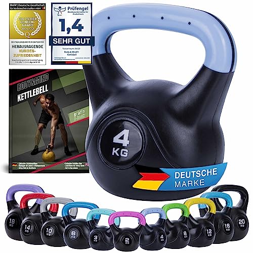 Body & Mind® Kettlebell Kugelhantel 2-20 kg - Workout Gewicht-Hantel für Kraft-Training - Profi...