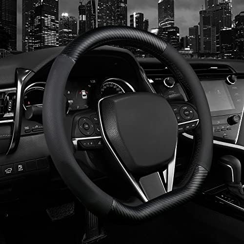 d Shape Steering Wheel Cover,Premium Leather Car Steering Wheel