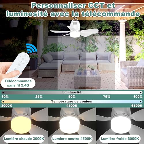 Ventilateur solaire de pavillon extérieur Gliztech avec télécommande