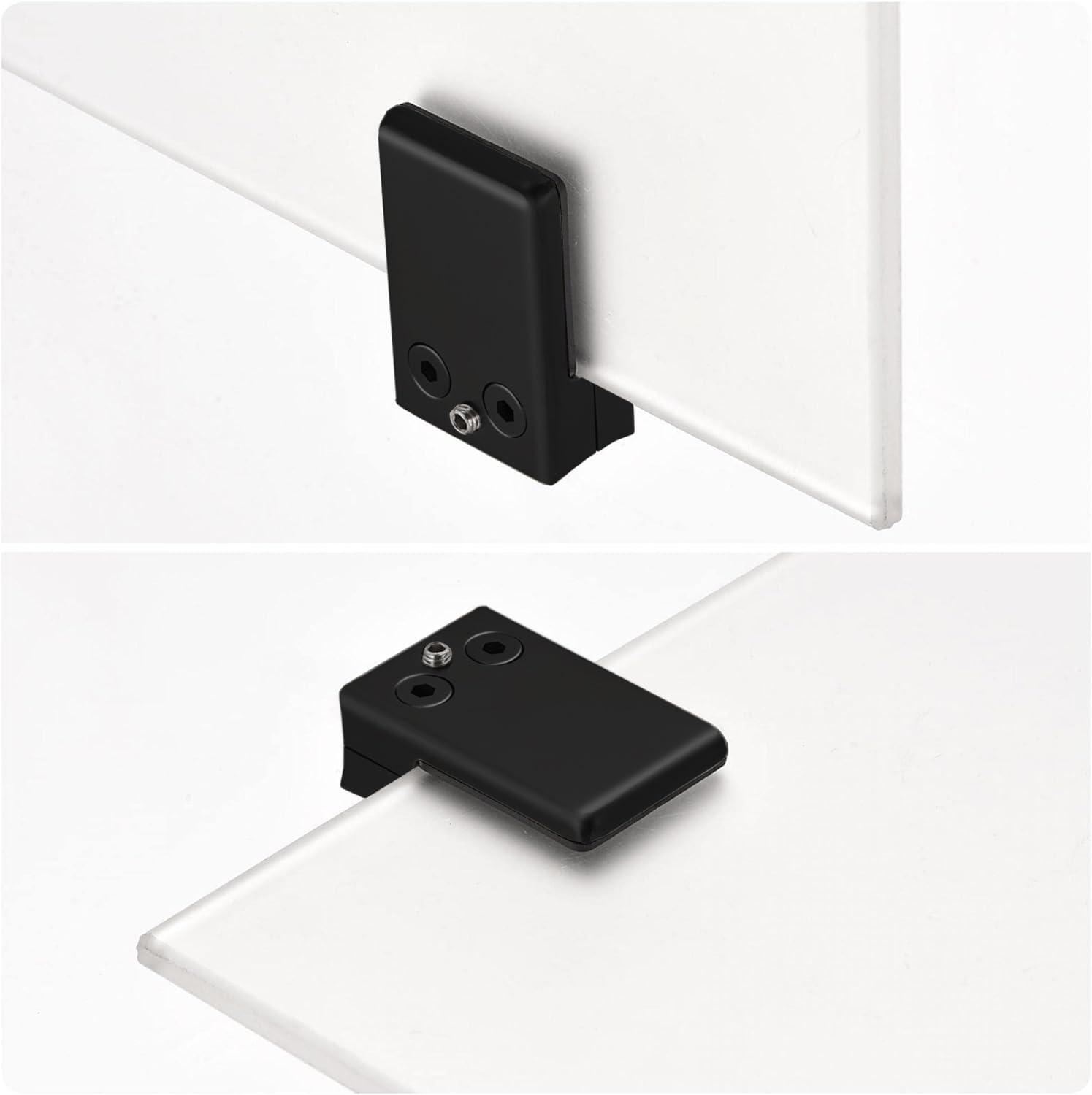 Morsetti per vetro da 10-12 mm, clip in vetro nero, staffa regolabile in vetro posteriore piatto per corrimano per scale balaustra, morsetti in vetro, supporto per finestra delle scale,