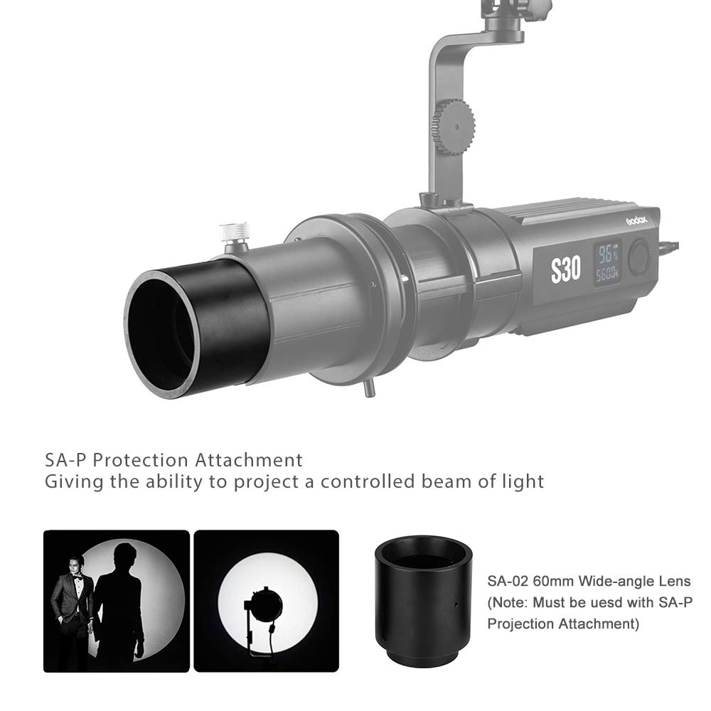Obiettivo Grandangolare Godox SA-02 60mm Per Luce LED S30 - Accessorio Proiezione Video - Foto 6