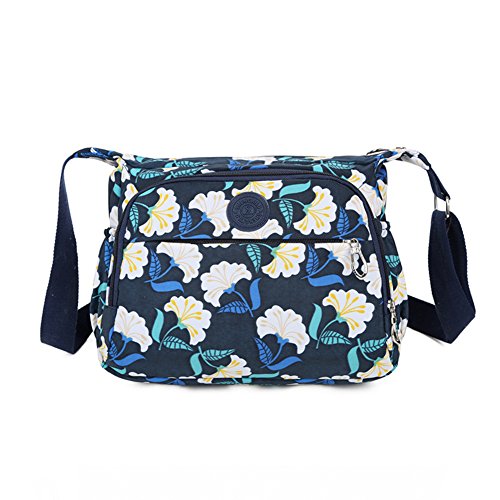 Tissu coréen occasionnel sac en nylon imperméable Mme Messenger Bag fleur d'été
