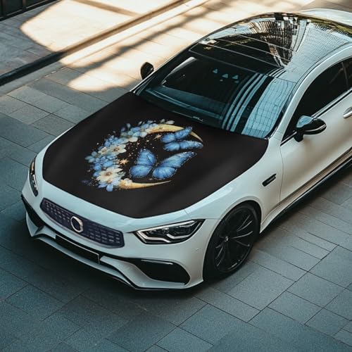 Image of Car Hood Cover,Moon Print Soft Decoration Car Hood Cover Protector Suitable Most Automotive Sedans Trucks Pickup Sports Cars,Car Accessories