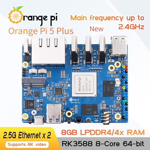Image of Orange Pi 5 Plus 8GB Rockchip RK3588 8 Core 64 Bit Single Board Computer, 2.4GHz Frequency Open Source Development Board Run Orange Pi OS, Android, Debian, Ubuntu (5 Plus 8G V2.1+5V4A TC Supply