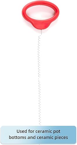 Miniatura 3 de Herramienta de alambre de cerámica, cortador de alambre de arcilla estándar de mango rojo para artistas de ruedas de cerámica y arcilla, herramienta