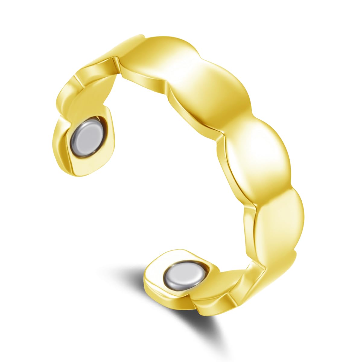 Lyzino Vital Ring, Silber Einfach/Schlange/Blume Magnetring mit Magnete | Verstellbar Anxiety Ring zum Stressabbau, 2026 Neu Vitalring für Besseren Schlaf, Magnet Ring zur Gewichtsabnahme für Damen