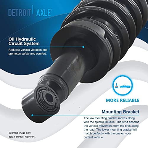 Image of Detroit Axle - 4WD Struts Shocks for 2000-2006 Toyota Tundra Complete 2 Front Struts with Coil Spring 2 Rear Shock Absorbers 2001 2002 2003 2004 2005 Replacement Ready Strut Assembly