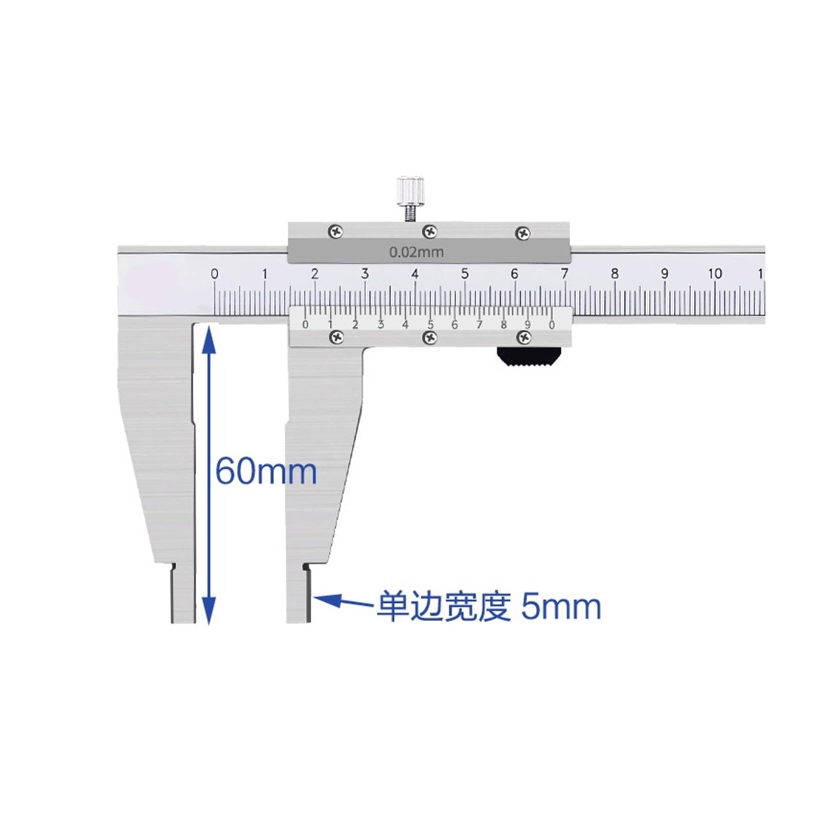 Calibro in Acciaio Inossidabile da 0 a 300 mm con Calibro di profondità Strumento di misurazione Vernier