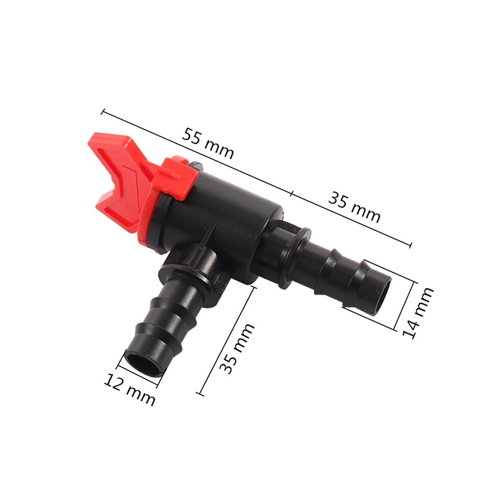 Adaptador de Conector de Manguera 90 Grados Dn16 Válvula de Control Bidireccional Riego por Goteo de Invernadero Riego Jardinería Interruptor de Tubería de Pe Conector Impermeable 2 Piezas