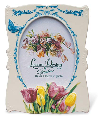 Lissom Design Hand-Painted Ceramic Photo Frame, 7 X 5 X 1-Inches, Simply Elegant #TOP27