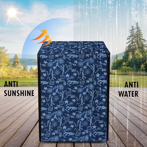 Image of Lithara Front Load Fully Automatic Washing Machine Cover for LG, Samsung, IFB, Whirlpool, Suitable for 7 kg & 7.5 KG - Waterproof, Dustproof Cover (Print-4)