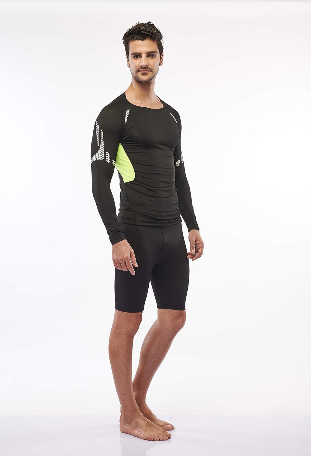LYCOT Fluid Fashion Men's Spandex Utility Solid -Sports Inner F/S Pattern Black XXL 1