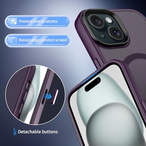 Image of CACOE Magnetic Case for iPhone 15 6.1 inch, Dark Purple