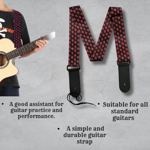 Image of MOCKING BIRD Guitar Belt with guitar wall mount hanger Adjustable Buckle Guitar strap for acoustic Guitar Electric Guitar bass Guitar Hanger with Colourful Plectrum picks