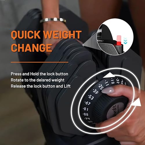 ATIVAFIT Adjustable Dumbbell Set (50/66/88 LB Pair), 10–12-in-1 Free Weights with Storage Box, Quick Dial Weight System, Secure Safety Lock, Anti-Slip Steel Grip, All-in-One Space-Saving Home Gym for Full Body Strength Training - Image 3