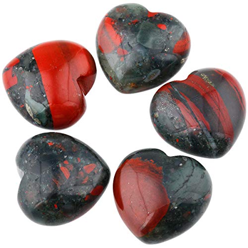 Nupuyai 5 Stück Edelstein Herz Kristall Heilstein Herzform Palm Stein Handschmeichler Glücksbringer Herzstein für Schmuckherstellung Dekoration Cover