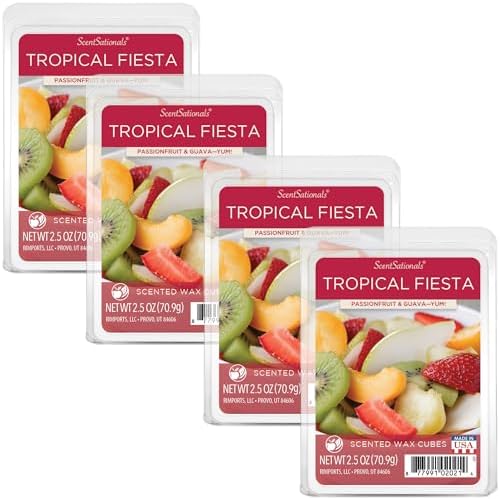 ScentSationals Tropical Fiesta, Fruit Scented Wax Melts 10oz (24 Cubes)
