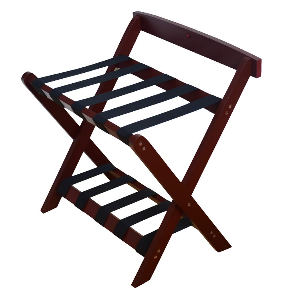 Porte-bagages double couche en bois pliable pour éviter les valises au sol et sur le lit