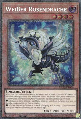 Weißer Rosendrache MP25-DE038 Starlight Rare Deutsch Boosterfrisch 1. Auflage - 2025 Mega-Pack Tin - mit ReCollectibles-Versandschutz - für Yu-Gi-Oh!