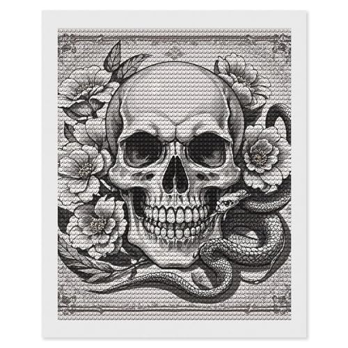 Peinture diamant crâne FodPand 5D broderie diamant ronde pour adulte 40x40 cm