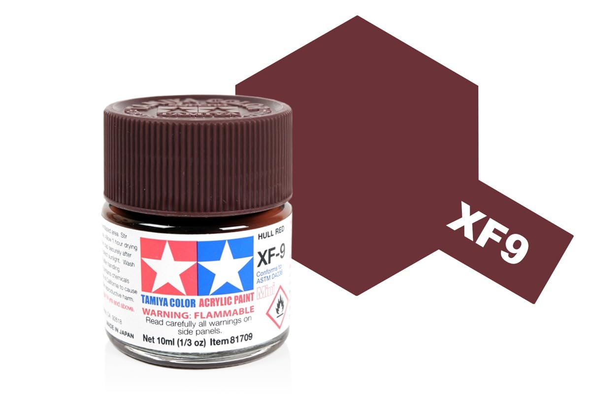 Amazon.com: TAMIYA Acrylic Mini XF9 Hull Red TAM81709 Plastics