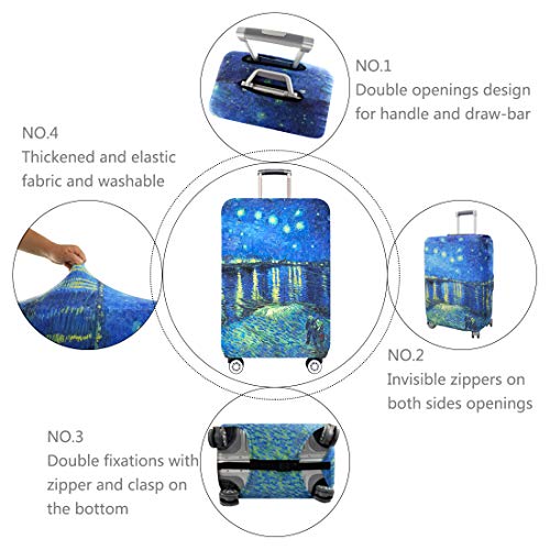 TRAVEL KIN TRAVELKIN Thickened Luggage Cover 18/24/28/32 Inch Suitcase Spandex Protective Cover (M(22-24luggage), America Trip)4