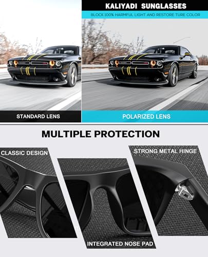 Image of KALIYADI Sunglasses-Men Polarized-Sunglasses for Men: Classic Sun Glasses for Driving Fishing Golf with UV400 Protection