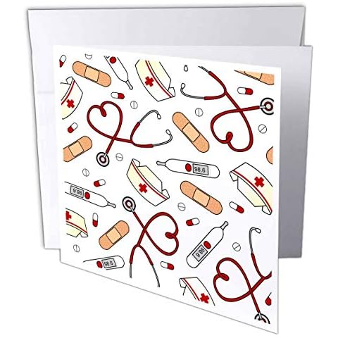 3dRose Cute Cartoon Nurse Greeting Cards Set Cover