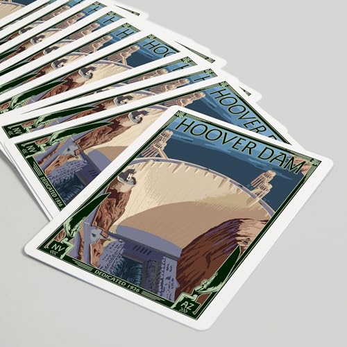 Lantern Press Hoover Dam Aerial naipes poker 52 miniatura 5