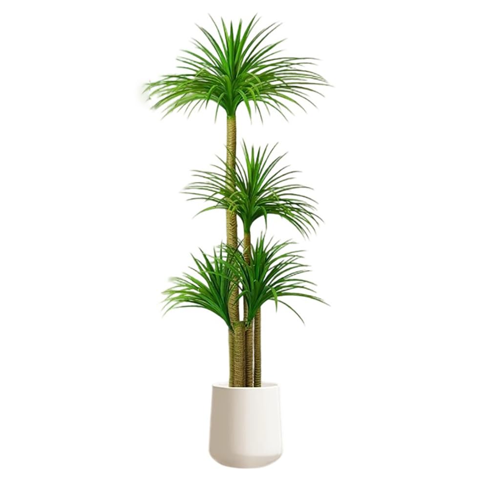 SWENEEN Luxury Large Simulated Dracaena Potted Plant With Flower Pot,Artificial Tree For Indoor And Outdoor,130/160/180Cm High,Fake Dracaena Floor Plant,D High 130Cm,D High 180cm