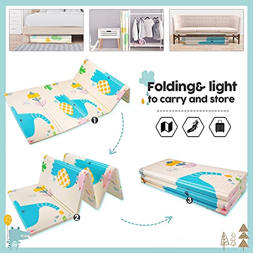 Gimars XL BPA Free 0.6 in Thickest Foldable Baby Play Mat, Waterproof