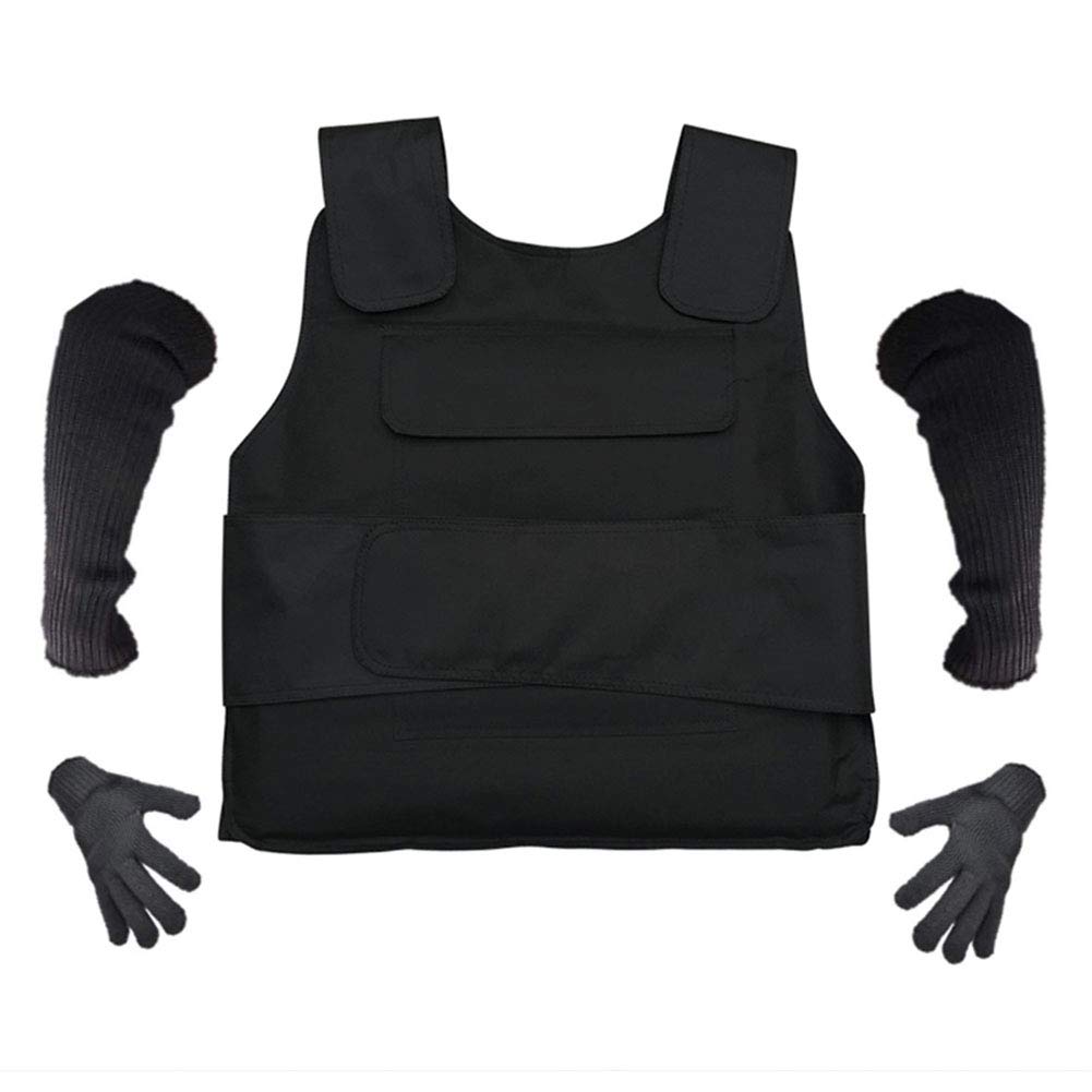 LCSJTactical Safety Vest Invisible Stab-Resistant Clothing Fish Scales Armor Straps Adjustable Adult Men Women Chest Protection(Contain Cuff,Cut-Proof Gloves)