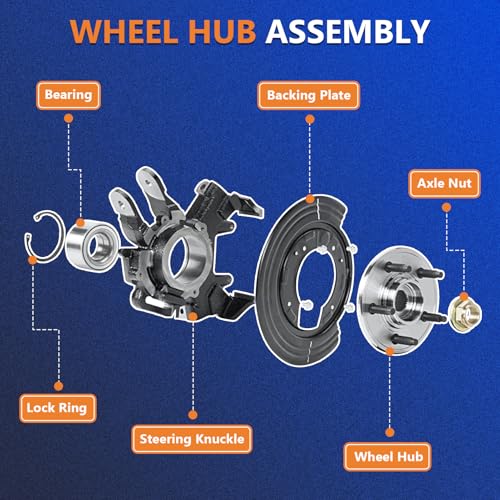 Image of Maxfavor 6PCS Front Wheel Bearing & Seal Kit Assembly Fit for 1997-2009 Ford Explorer Ranger B2300 B2500 B3000 B4000 Mercury Mountaineer RWD Wheel Hub Bearing Seal